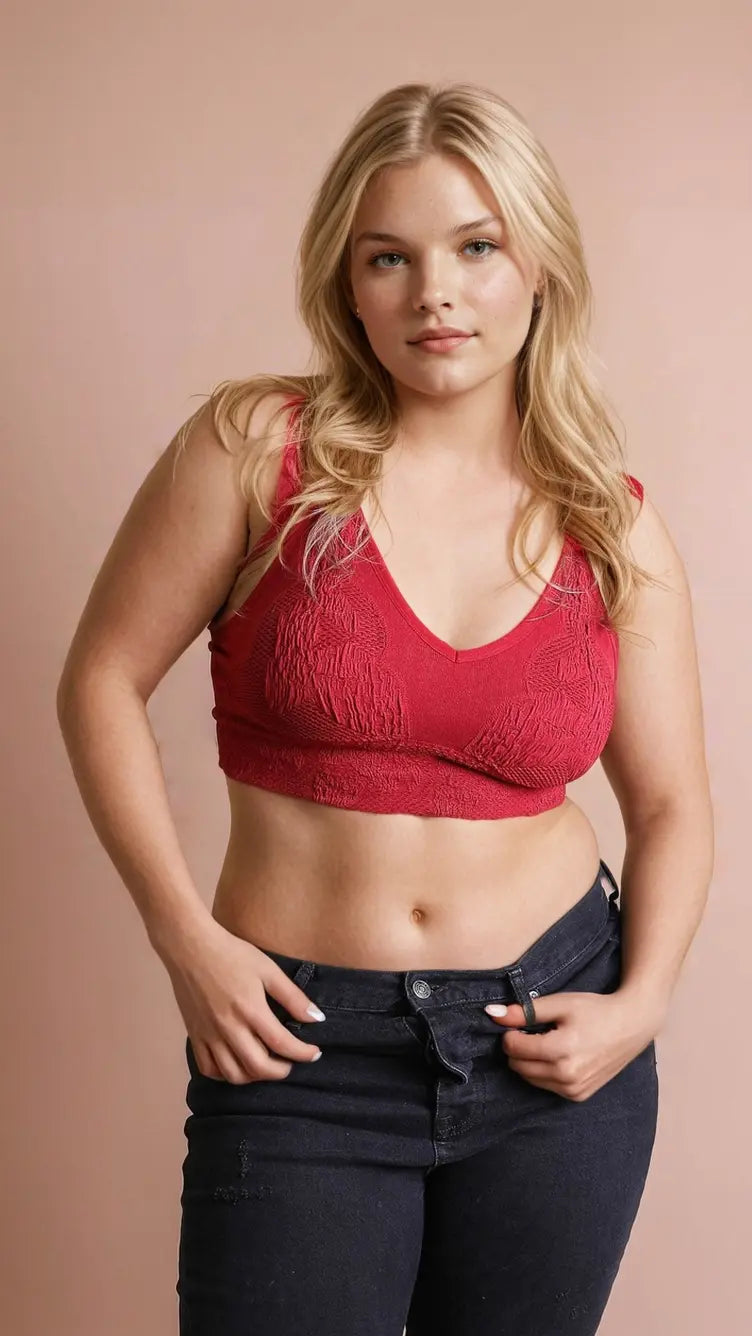 Plus – Size Brami Top – Seamless Padded Texture