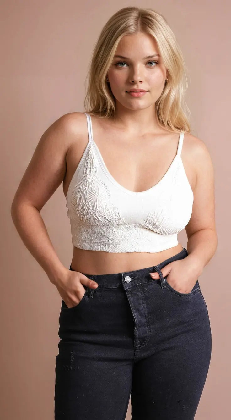 Plus – Size Brami Top – Seamless Padded Texture