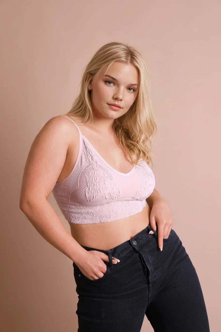Plus – Size Brami Top – Seamless Padded Texture
