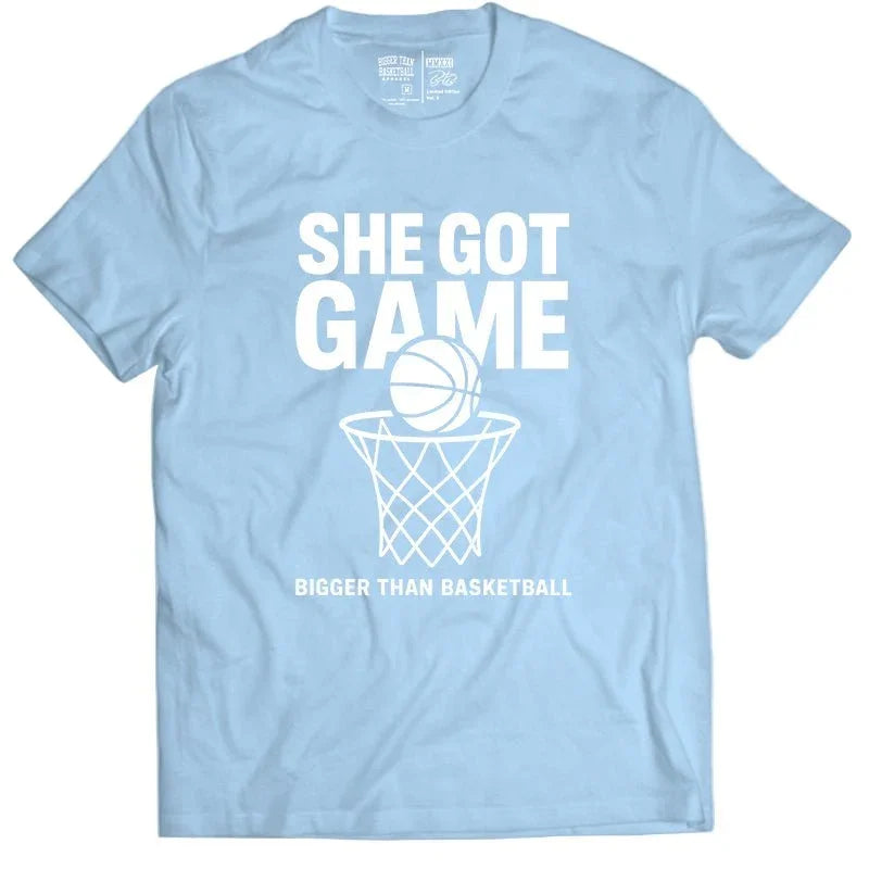 She Got Game - T-Shirt - Light BlueBigger Than BasketballEstaliosFitsku-50786057552169