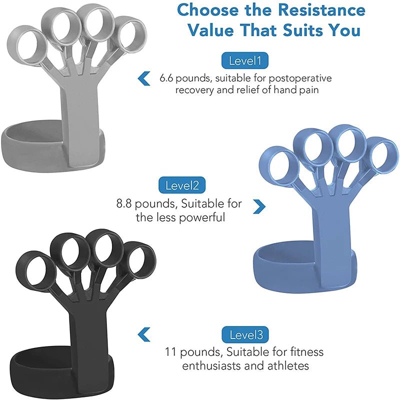 Silicone Hand Grip Device Finger Exercise Hand Strengthener Stretcher Hand Trainer Rehabilitation Training Equipment Muscle Tool.