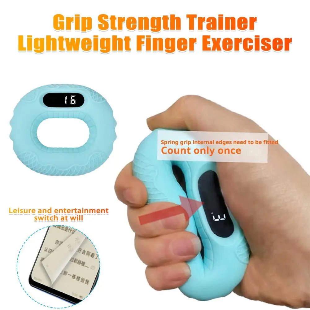 Silicone Hand Grip Trainer Ring LCD Display Bluetooth Remote APP Page Turner Forearm Finger Training Hand Grip Strengthener.