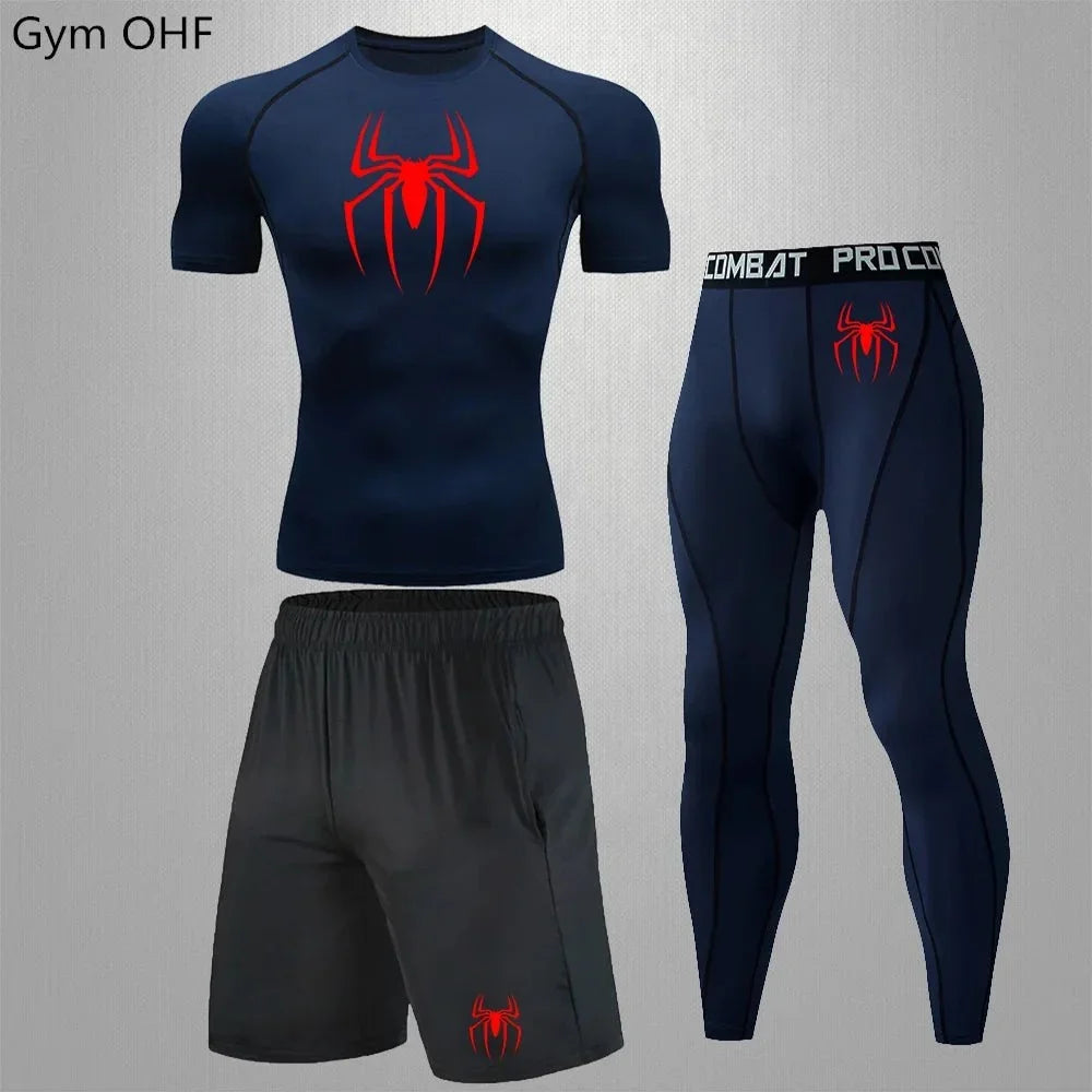 Spider Men's Tracksuit Compression Sport Suit Gym Fitness Clothes Running Jogging Sport Wear Training Exercise Workout RashgardEstaliosFitEstaliosFit184449691;2026057;1778180404z6Q49