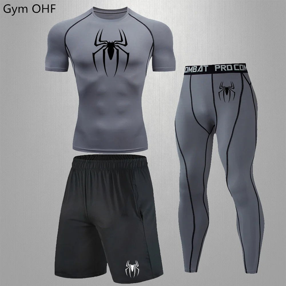 Spider Men's Tracksuit Compression Sport Suit Gym Fitness Clothes Running Jogging Sport Wear Training Exercise Workout RashgardEstaliosFitEstaliosFit184449591;2026057;1778180404vGilj