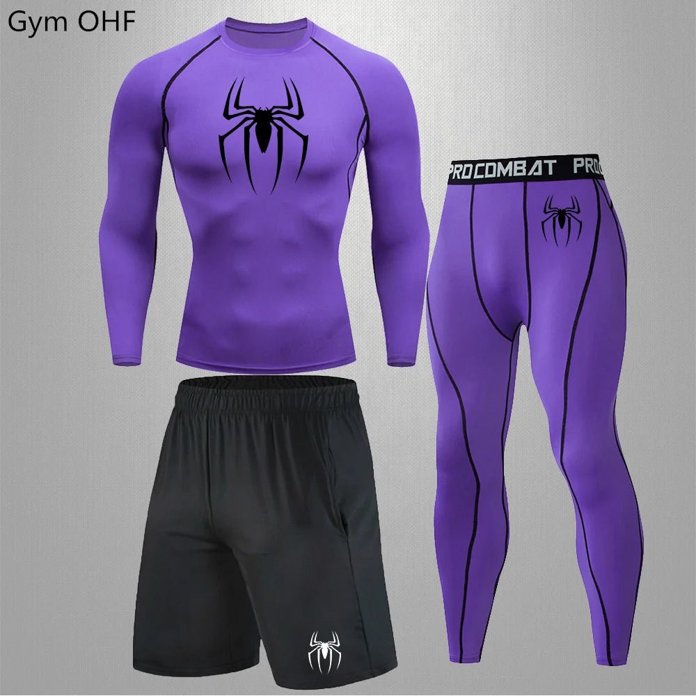 Spider Men's Tracksuit Compression Sport Suit Gym Fitness Clothes Running Jogging Sport Wear Training Exercise Workout RashgardEstaliosFitEstaliosFit184449613;2026057;1778180404ei6mb