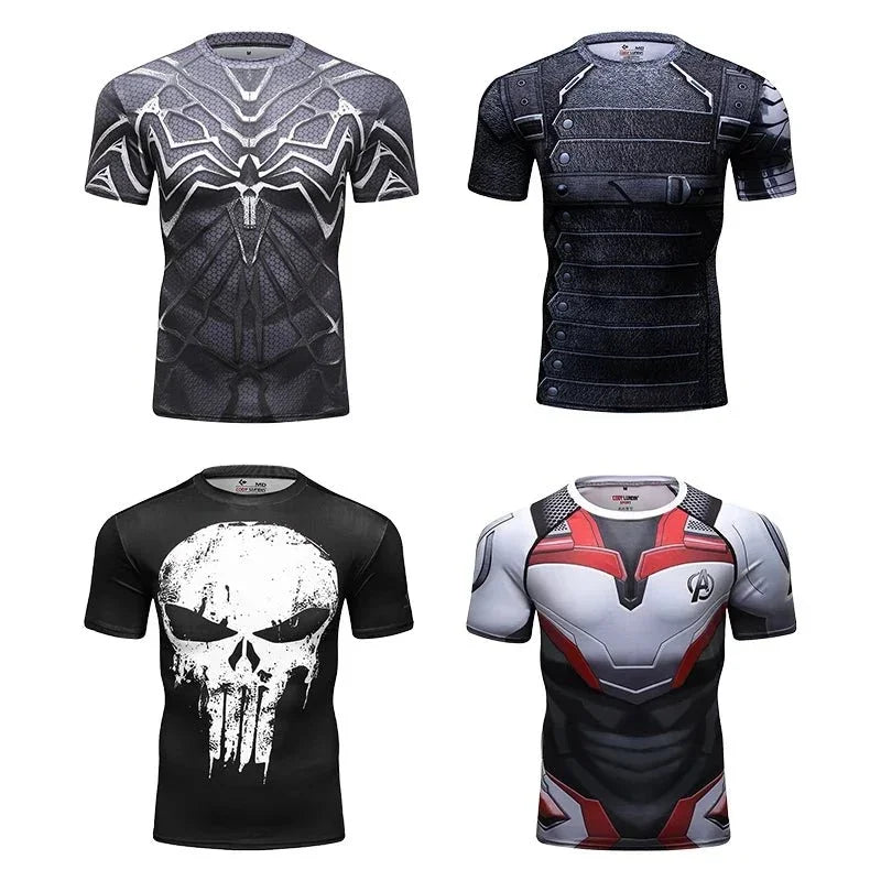 Sportswear Marvel Clothes Men's Compression Short Sleeve Workout T-Shirt Athletic Sports Fitness Gym Running Tops for MenEstaliosFitEstaliosFit184449344;2026057;1778180378dmWum