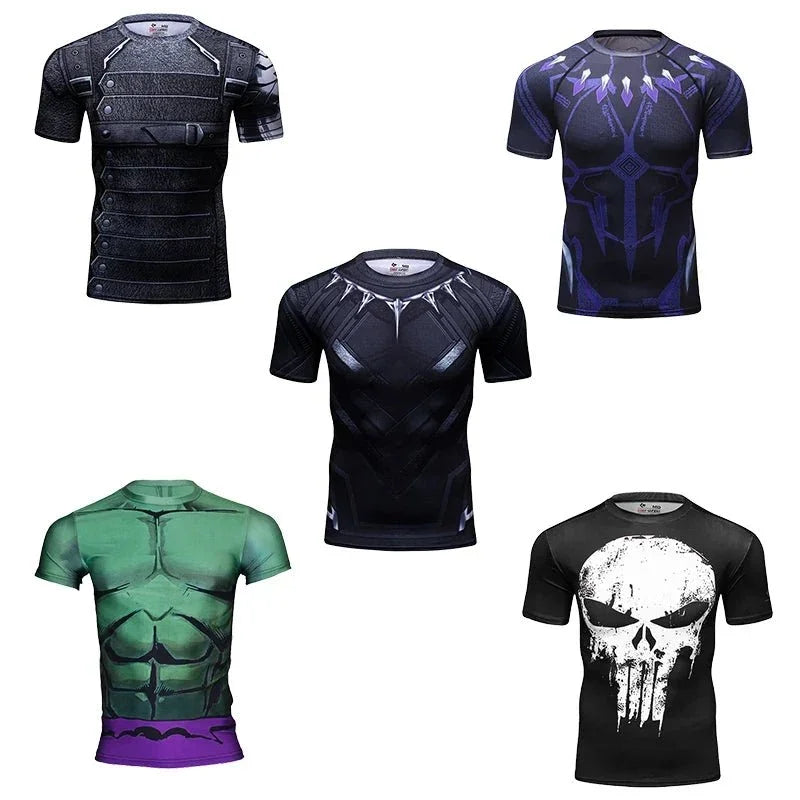 Sportswear Marvel Clothes Men's Compression Short Sleeve Workout T-Shirt Athletic Sports Fitness Gym Running Tops for MenEstaliosFitEstaliosFit184449344;2026057;1778180378dmWum