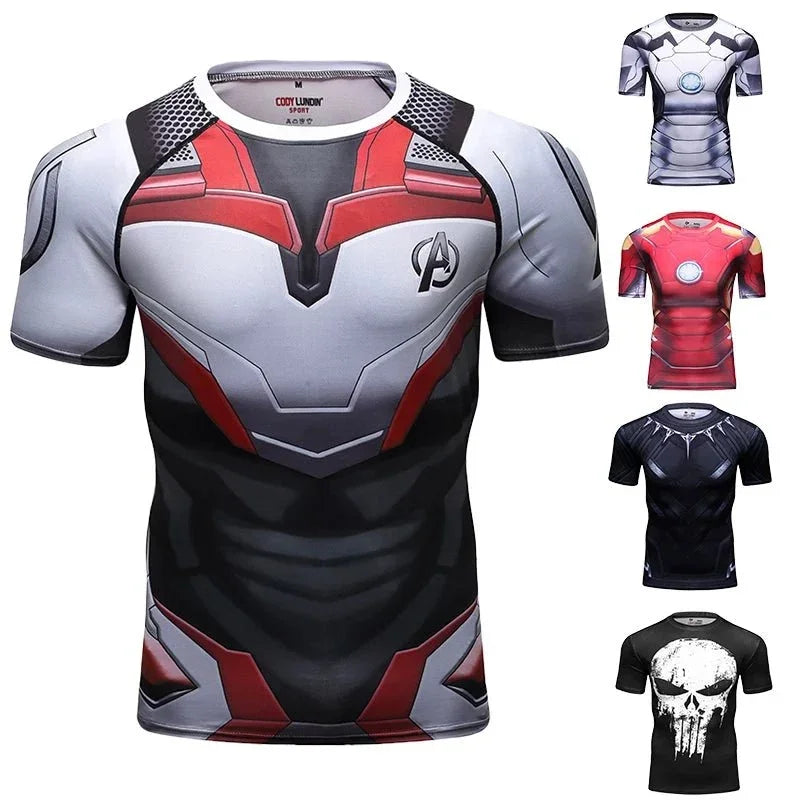 Sportswear Marvel Clothes Men's Compression Short Sleeve Workout T-Shirt Athletic Sports Fitness Gym Running Tops for MenEstaliosFitEstaliosFit184449344;2026057;1778180378dmWum