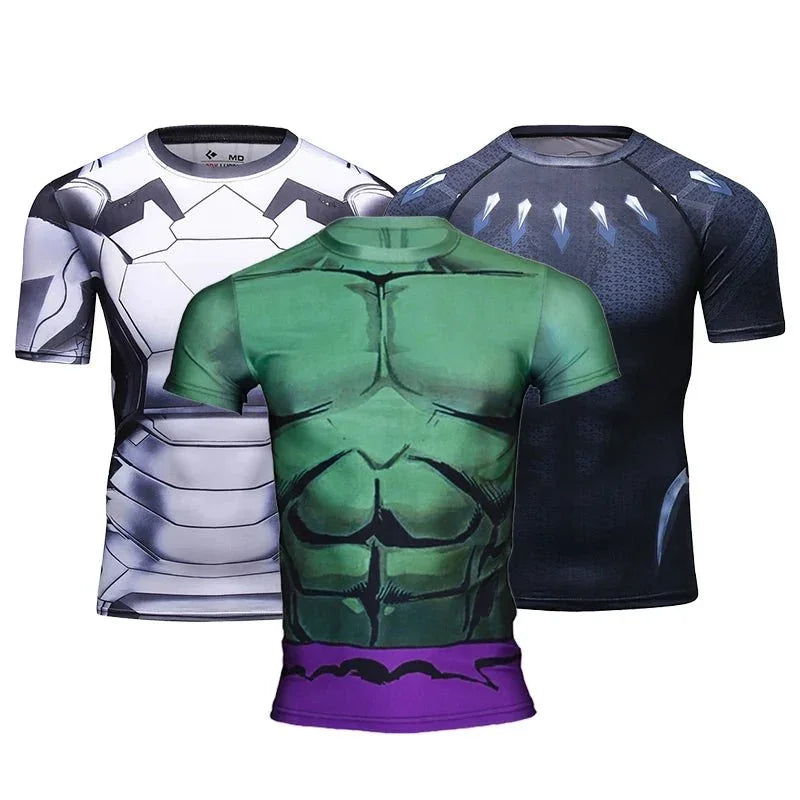 Sportswear Marvel Clothes Men's Compression Short Sleeve Workout T-Shirt Athletic Sports Fitness Gym Running Tops for MenEstaliosFitEstaliosFit184449344;2026057;1778180378dmWum