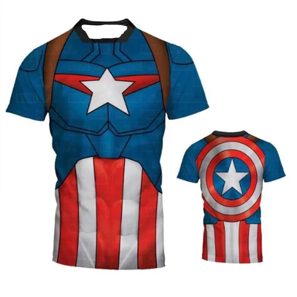 Sportswear Marvel Clothes Men's Compression Short Sleeve Workout T-Shirt Athletic Sports Fitness Gym Running Tops for MenEstaliosFitEstaliosFit184449857;2026057;1778180413XZakD