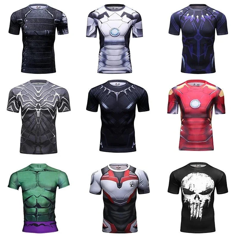 Sportswear Marvel Clothes Men's Compression Short Sleeve Workout T-Shirt Athletic Sports Fitness Gym Running Tops for MenEstaliosFitEstaliosFit184449344;2026057;1778180378dmWum