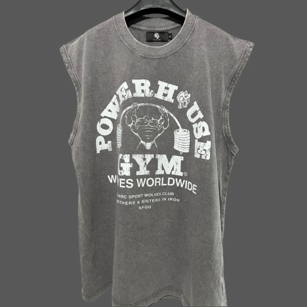 Summer Cotton Men's Washed Cotton Tank Tops Muscle Gym Sleeveless Workout T Shirts Running Vest Beach Loose Tees Y2k ClothesEstaliosFitEstaliosFit184449029;2026057;1778180361cJRAD