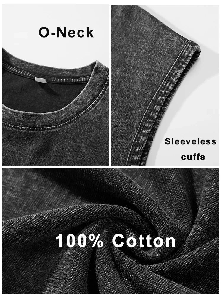 Summer Cotton Men's Washed Cotton Tank Tops Muscle Gym Sleeveless Workout T Shirts Running Vest Beach Loose Tees Y2k ClothesEstaliosFitEstaliosFit184449027;2026057;1778180361ARGDz