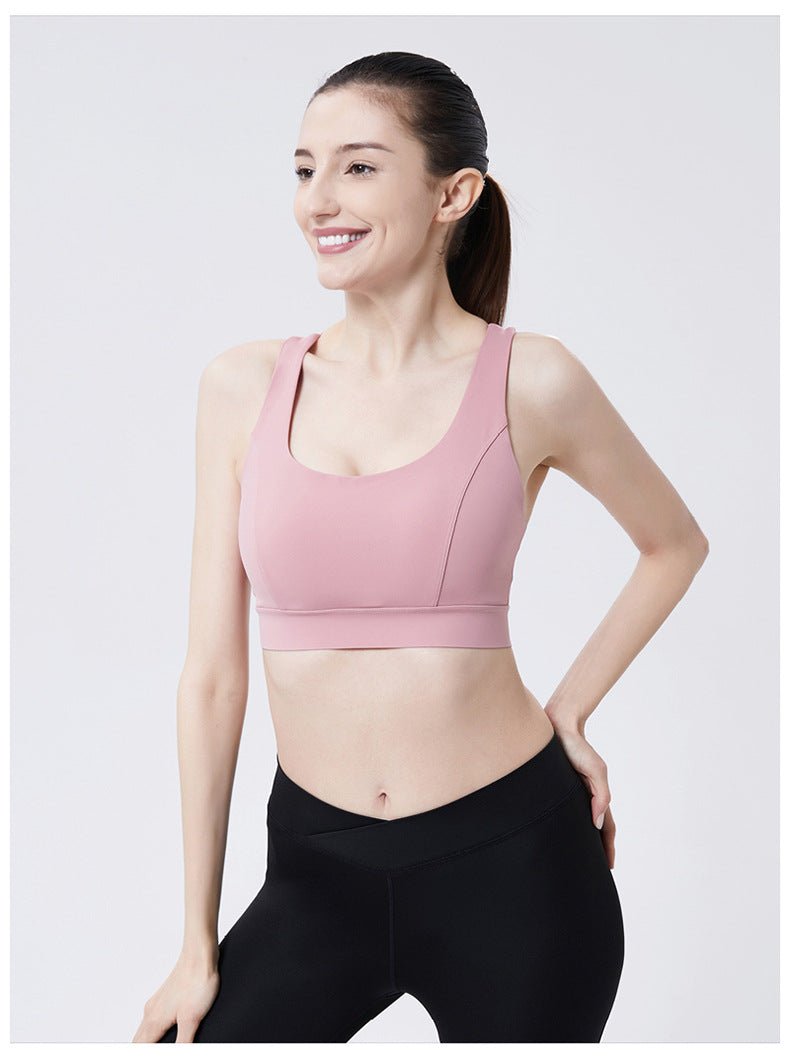 Summer oversized adjustable breastplate integrated chest pad yoga beauty back bra fitness fitness and sports bra for women.