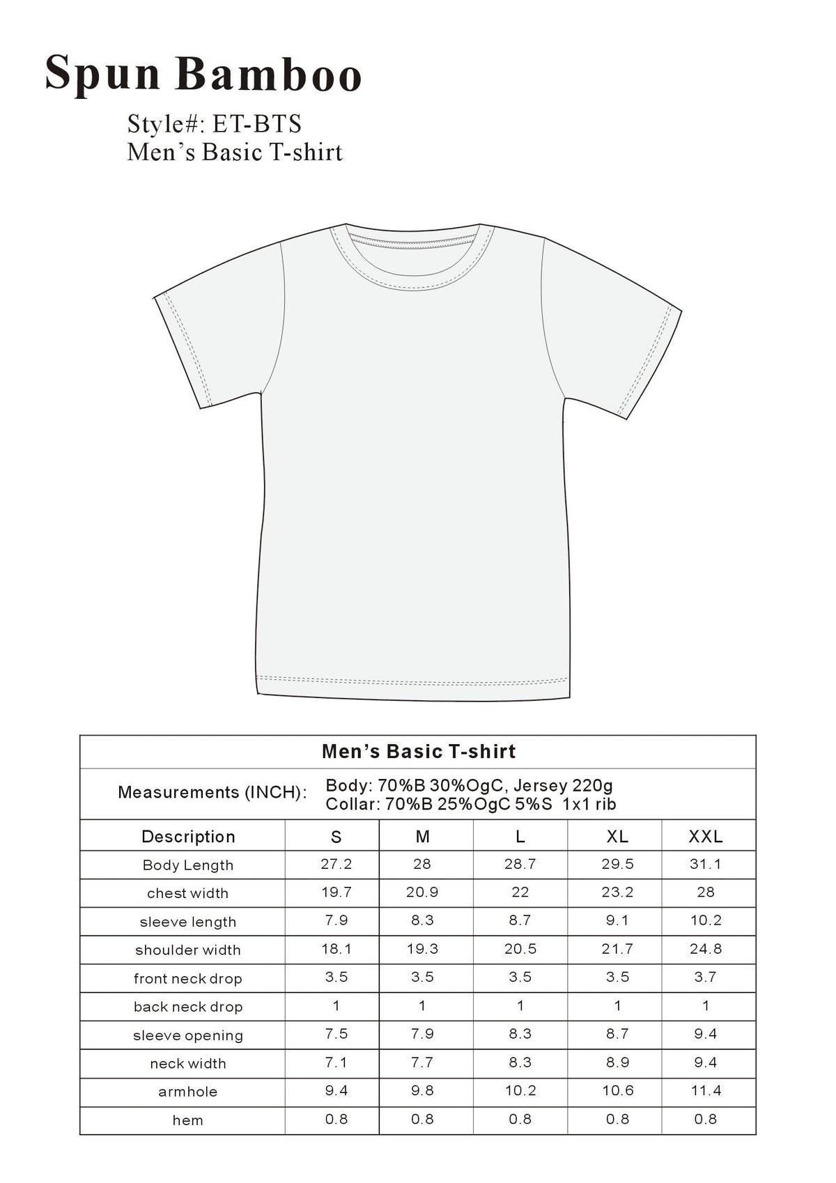 Clearance Men's Bamboo Short Sleeve T-Shirt - Classic Cut - product view 16