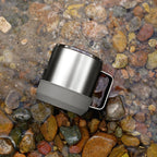 Titanium Grey camp mug - Metallic Grey 10 OZHYDY® Reusable Water Bottles With InfuserCamp MugEstaliosFitCMTI_P433U