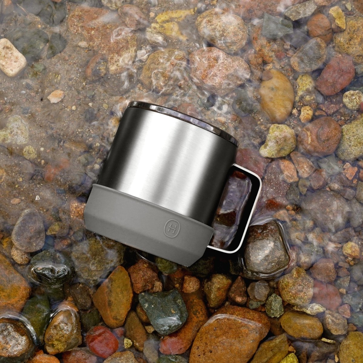 Titanium Grey camp mug - Metallic Grey 10 OZHYDY® Reusable Water Bottles With InfuserCamp MugEstaliosFitCMTI_P433U