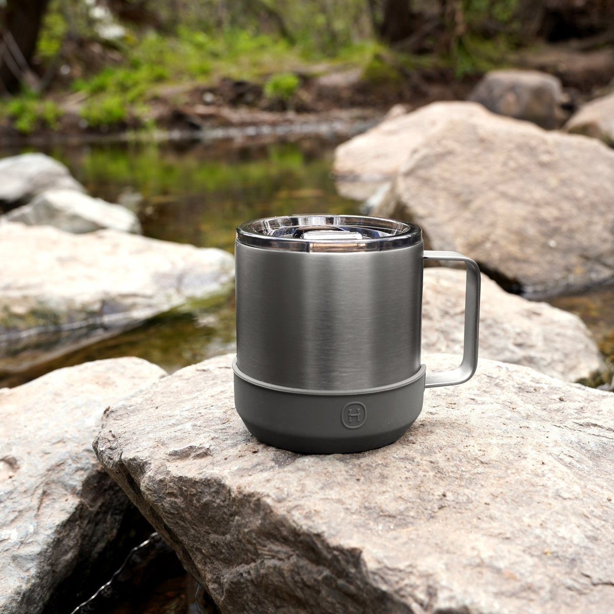 Titanium Grey camp mug - Metallic Grey 10 OZHYDY® Reusable Water Bottles With InfuserCamp MugEstaliosFitCMTI_P433U