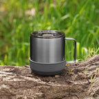 Titanium Grey camp mug - Metallic Grey 10 OZHYDY® Reusable Water Bottles With InfuserCamp MugEstaliosFitCMTI_P433U