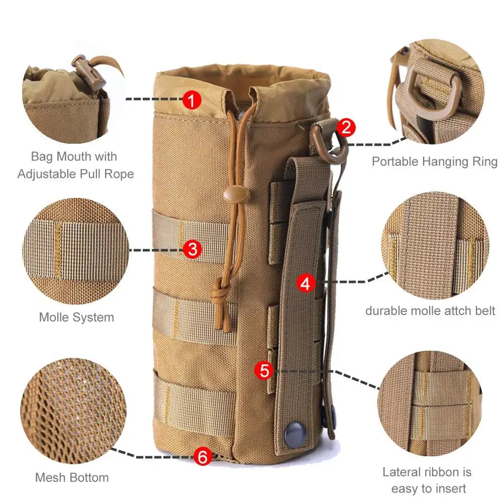 Travel Sports Mesh Water Bottles Pouch Bag, Tactical Drawstring Molle Water Bottle Holder Tactical Hydration Carrier PouchesEstaliosFitEstaliosFit183652160;20260421;1776809360LnpeT