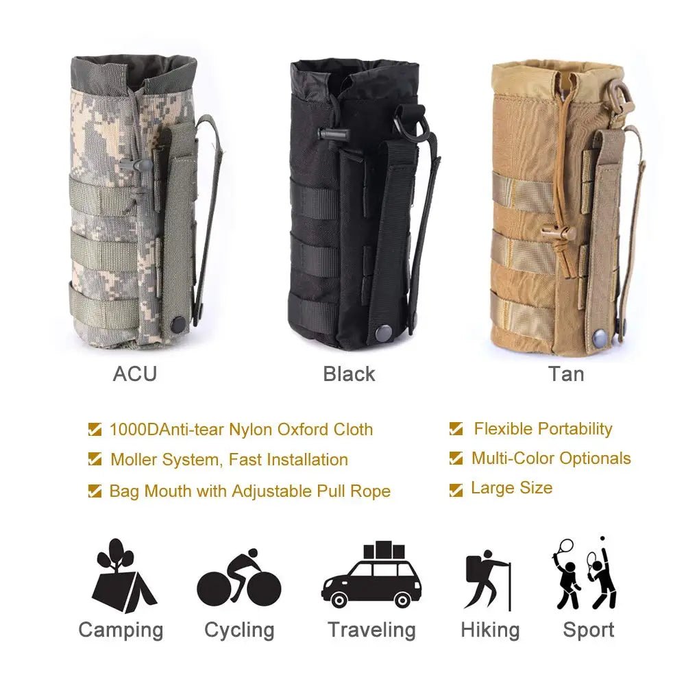 Travel Sports Mesh Water Bottles Pouch Bag, Tactical Drawstring Molle Water Bottle Holder Tactical Hydration Carrier PouchesEstaliosFitEstaliosFit183652160;20260421;1776809360LnpeT