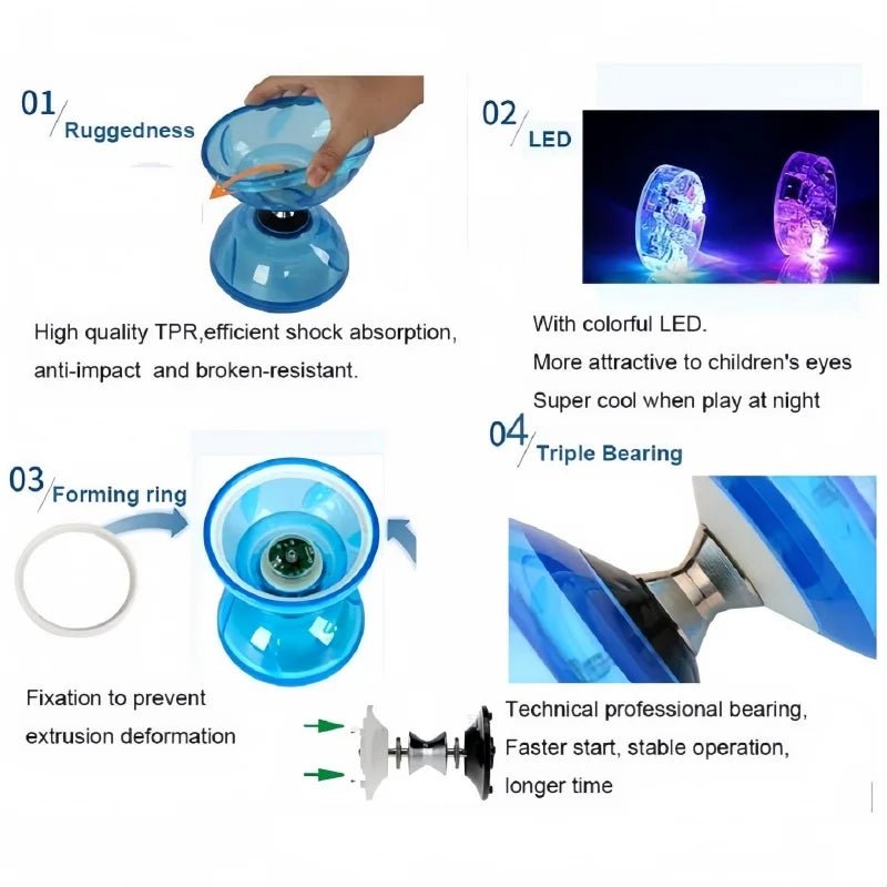 Triple Bearing Diabolo Chinese Yoyo Set with LED LightsEstaliosFitEstaliosFit184217932;2026052;1777703510EJEyl