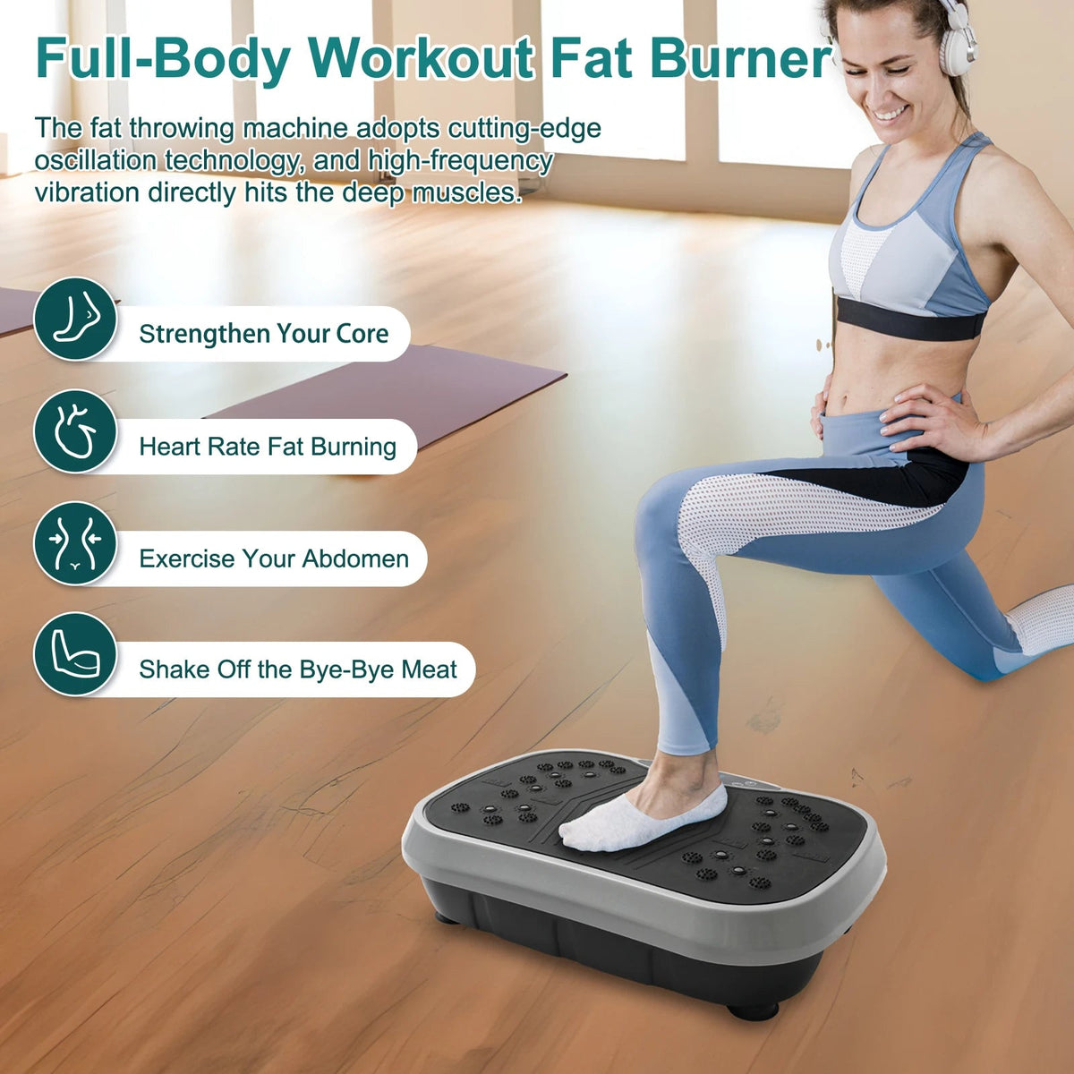 Vibration Plate Exercise Machine Fat - Burning Home Fitness Fat Slinger Shaping Whole Body Workout Portable Fitness EquipmentEstaliosFitEstaliosFit184448185;2026057;1778180242JPxE0