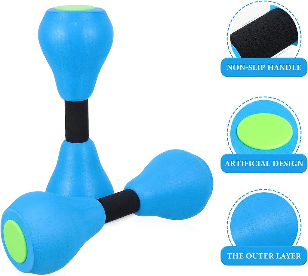 Water Dumbbells Aquatic Exercise Pool Fitness Equipment Blue Foam Water Aerobic Exercise Fitness Equipment.