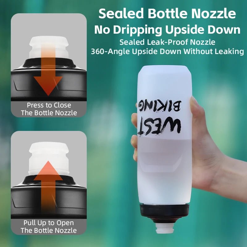 WEST BIKING Cycling Water Bottle 620 - 750ML Portable Sports Soft Flask MTB Road Bike Bottle Running Gym Fitness Bottle 6 ColorsEstaliosFitEstaliosFit183652489;20260421;1776809385VeMS8