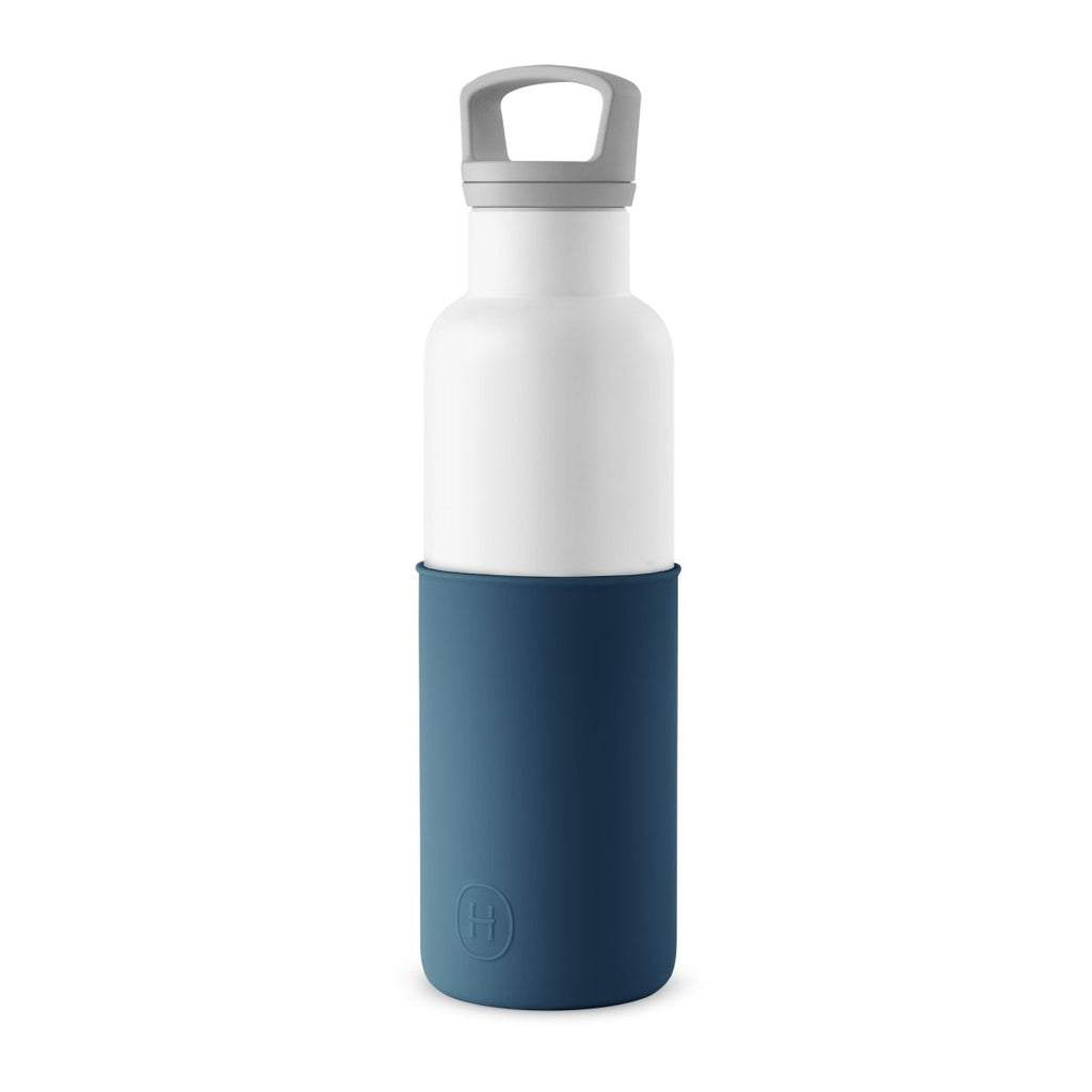 White - Navy Blue 20 OzHYDY® Reusable Water Bottles With InfuserBottleEstaliosFitBW_P302U