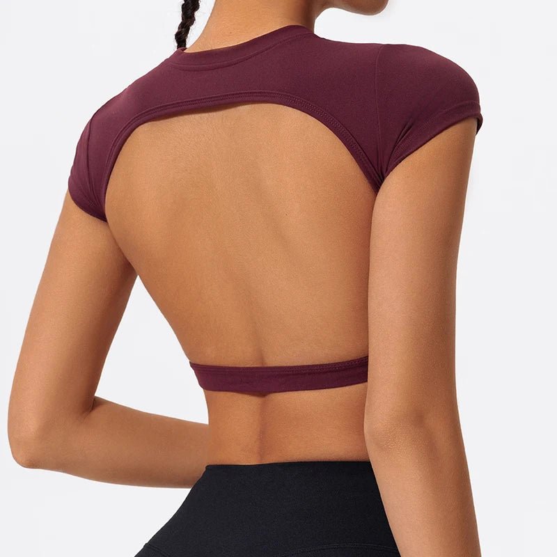 Womens Backless Quick Dry Crop Top for Yoga FitnessEstaliosFitEstaliosFit184217678;2026052;1777703463ZQnI4