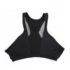 Women's Black Mesh Yoga Tank Top — Workout Sport Top.