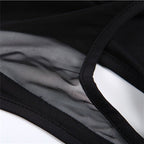 Women's Black Mesh Yoga Tank Top — Workout Sport Top.