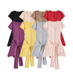 Women's Deep V-Neck Fitness Jumpsuit.