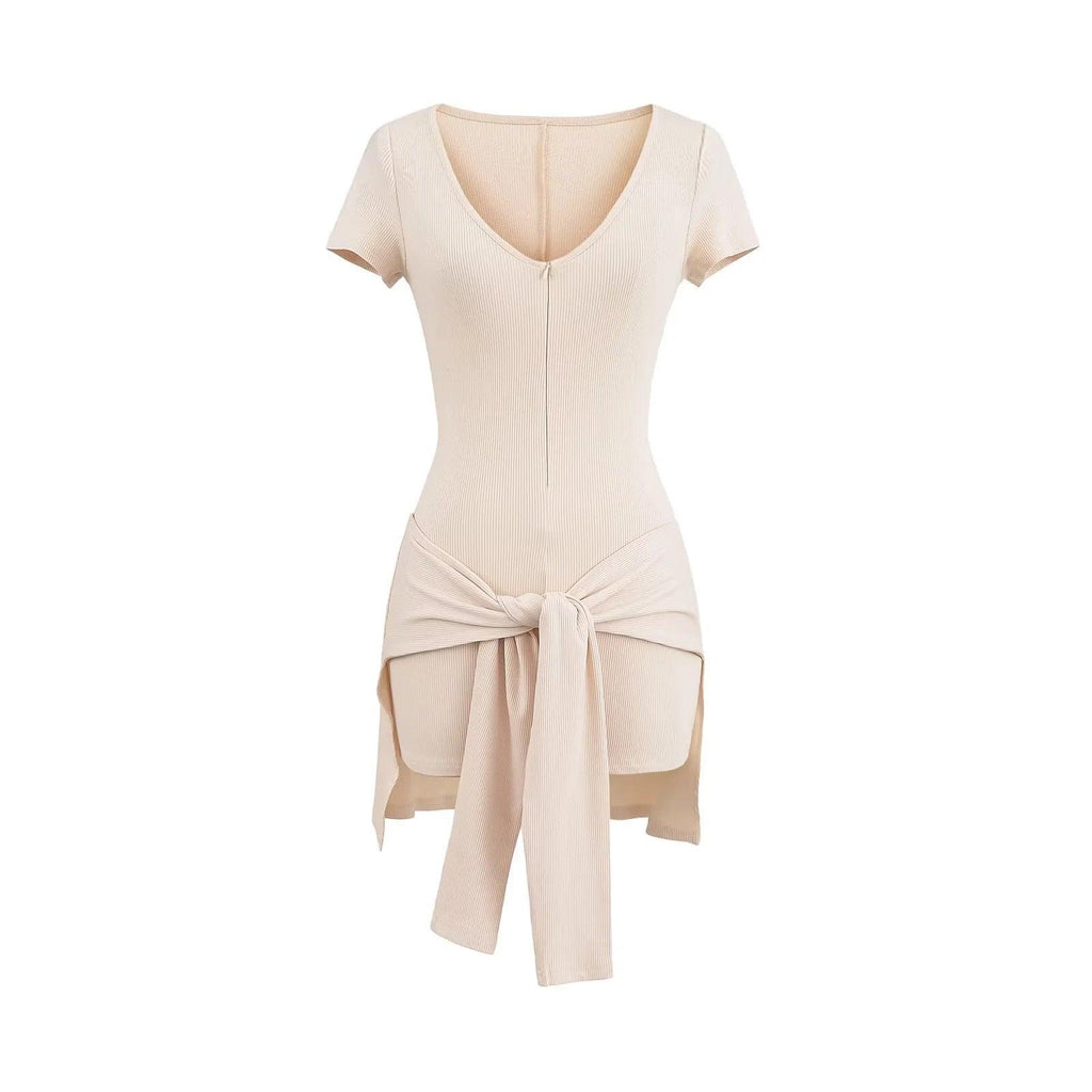Women's Deep V-Neck Fitness Jumpsuit.
