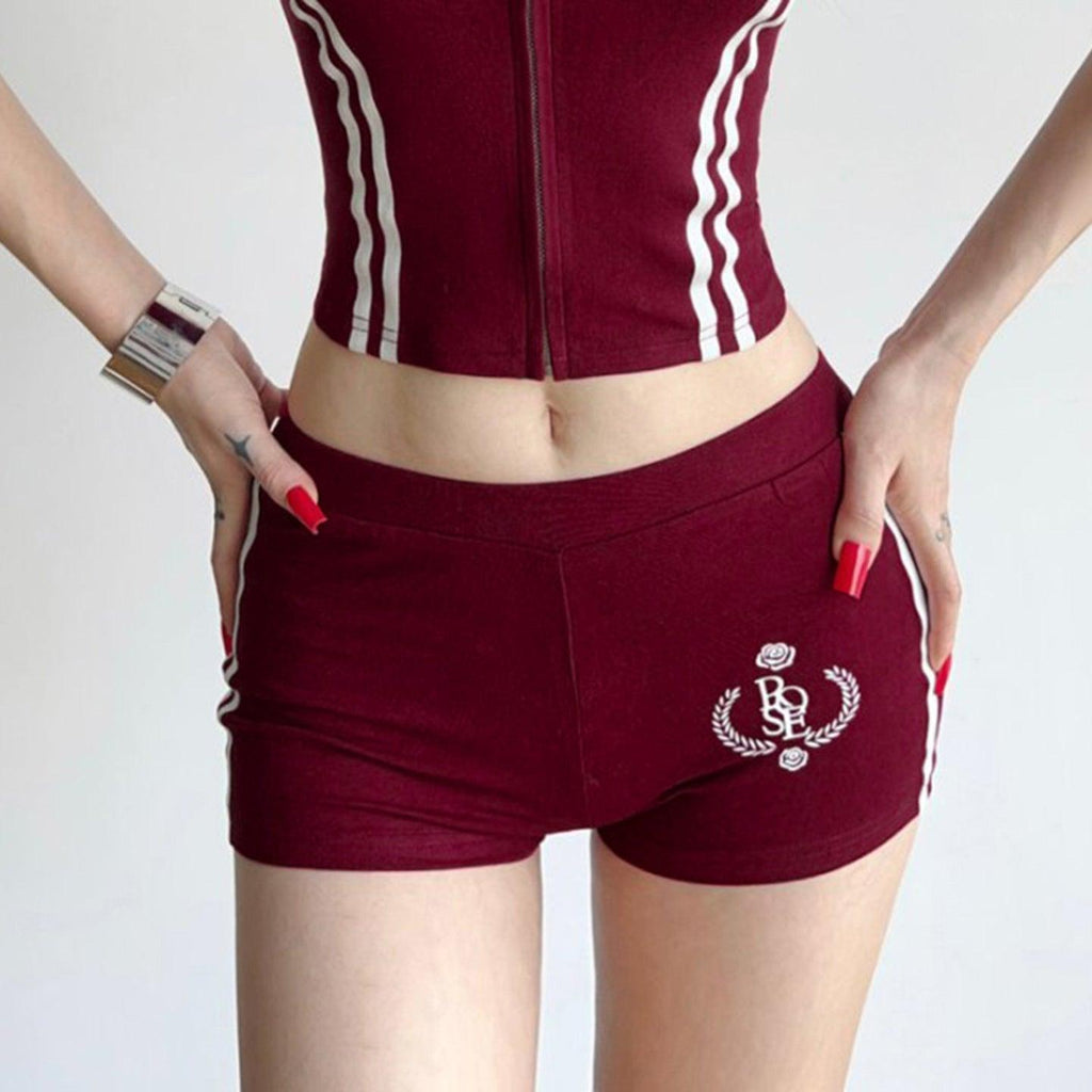 Women's Letter Print Yoga Shorts.
