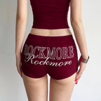 Women's Letter Print Yoga Shorts.