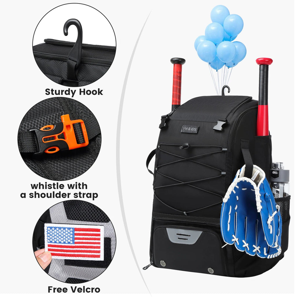 Youth Baseball Equipment Backpack with Dedicated Shoe CompartmentEstaliosFitEstaliosFit184218377;2026052;1777703623BAOI6